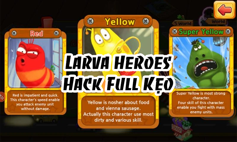 Larva Heroes Lavengers MOD APK (Vô Hạn Tiền, Kẹo, Mở Khóa Tất Cả) v2.8.9 